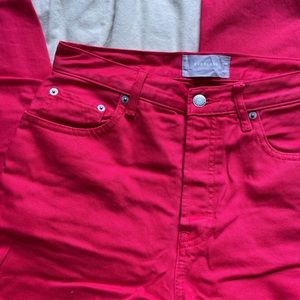 Everlane Red High-Waisted Cheeky Jeans